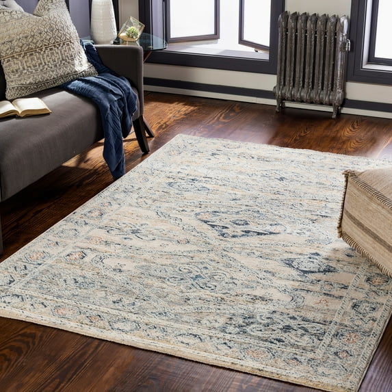 Amore Medium Gray 7'10" x 10' Traditional Rectangle Area Rug