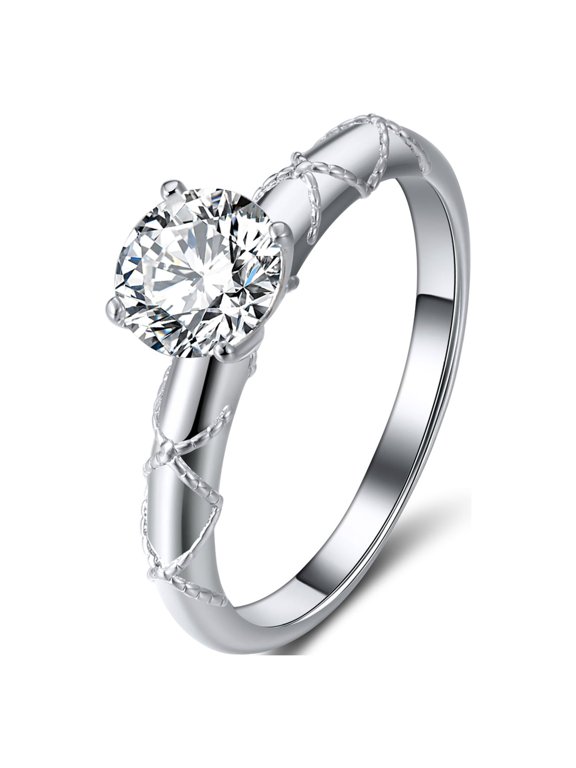 Amore Mia Engagement Ring Women 1 Ct Moissanite Sterling Silver Ginger Lyne Collection
