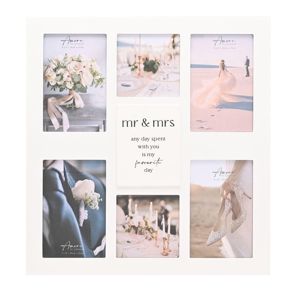 Amore Multi Aperture Photo Frame - Mr & Mrs