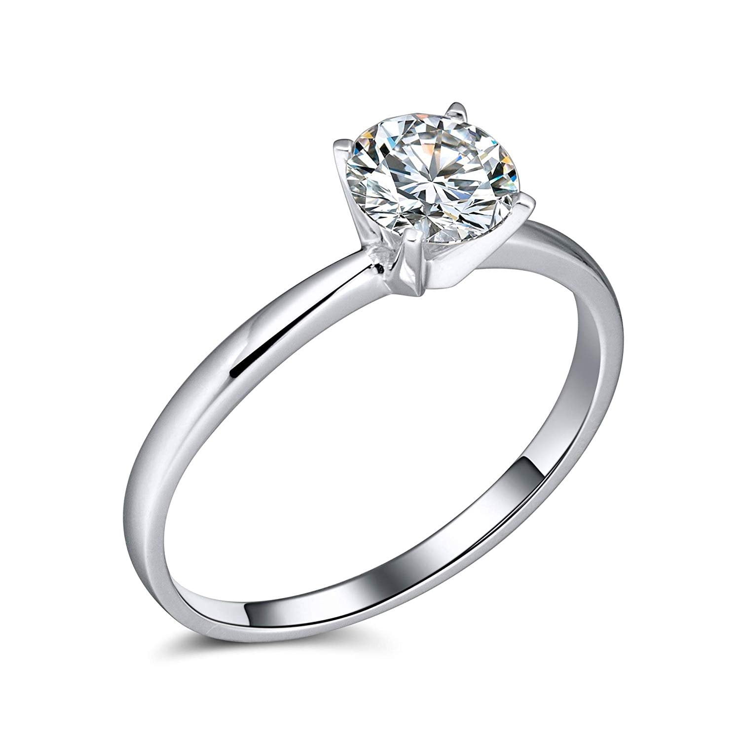 Amore Solitaire Engagement Ring for Women Moissanite Sterling Silver Ginger Lyne Collection