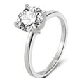 thumbnail image 1 of Amore Solitaire Engagement Ring for Women Moissanite Sterling Silver Ginger Lyne Collection, 1 of 5
