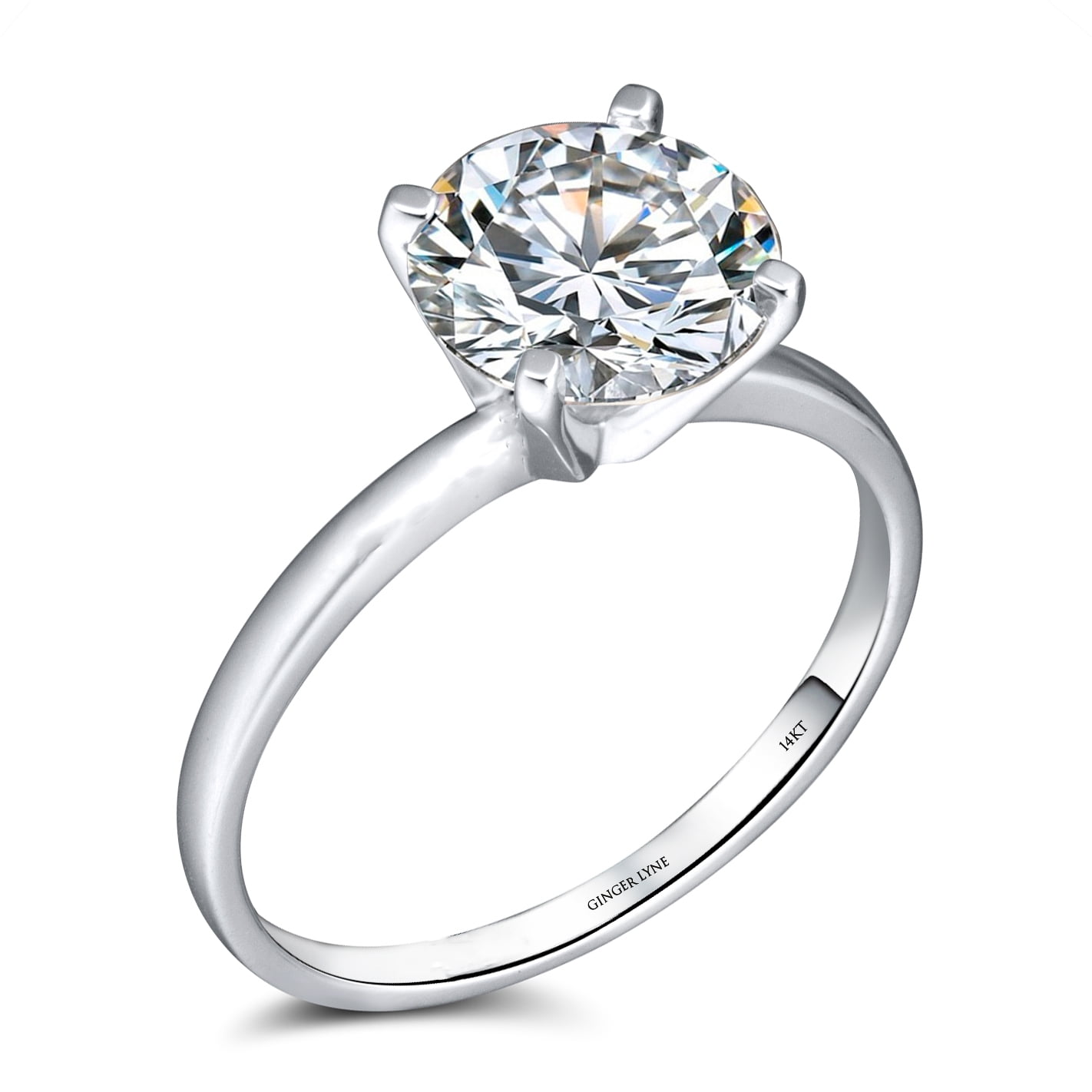Amor Rings Amore Solitaire Engagement Ring for Women Moissanite Sterling Silver ...