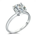 thumbnail image 1 of Amore Solitaire Engagement Ring for Women Moissanite Sterling Silver Ginger Lyne Collection, 1 of 6
