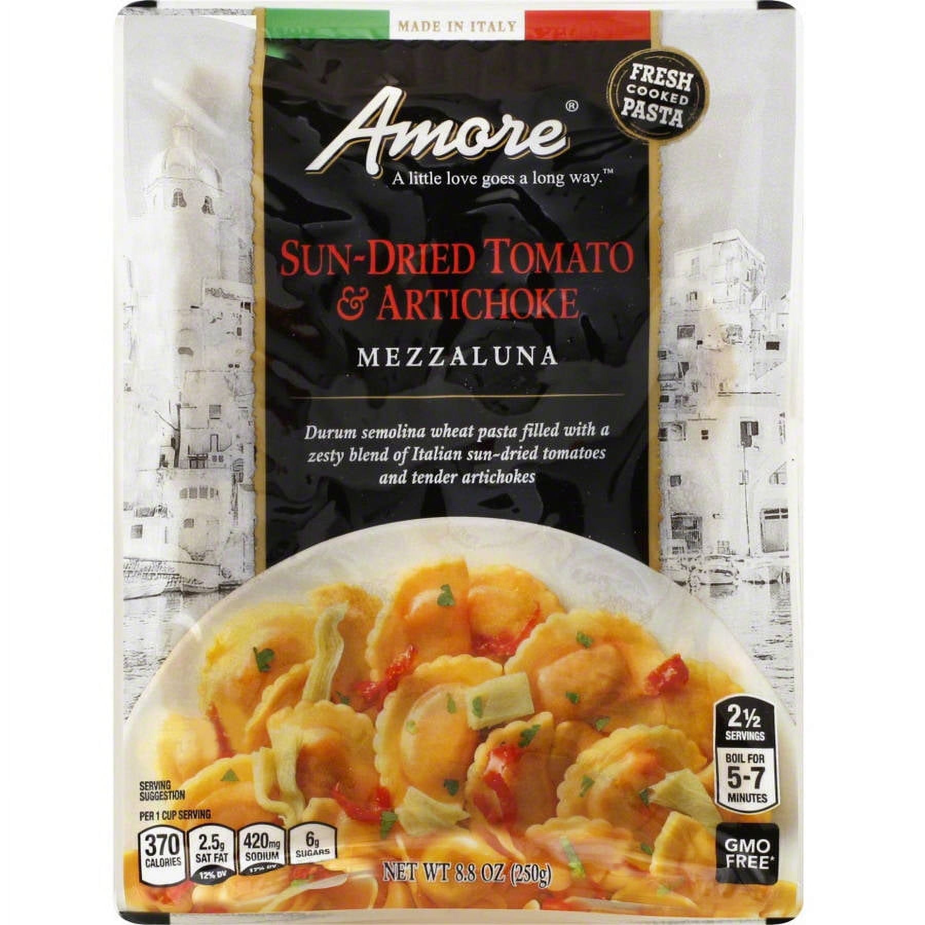 Amore SunDried Tomato & Artichoke Mezzaluna Pasta, 8.8 oz, (Pack of 6