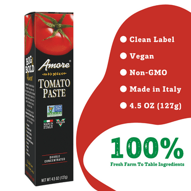 Amore Tomato Paste, 4.5 oz, Double Concentrated Tube