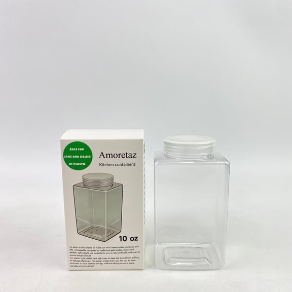 Amoretaz 10 Oz Transparent plastic can Kitchen containers, reusable Kitchen containers, Used for household and kitchen storage containers