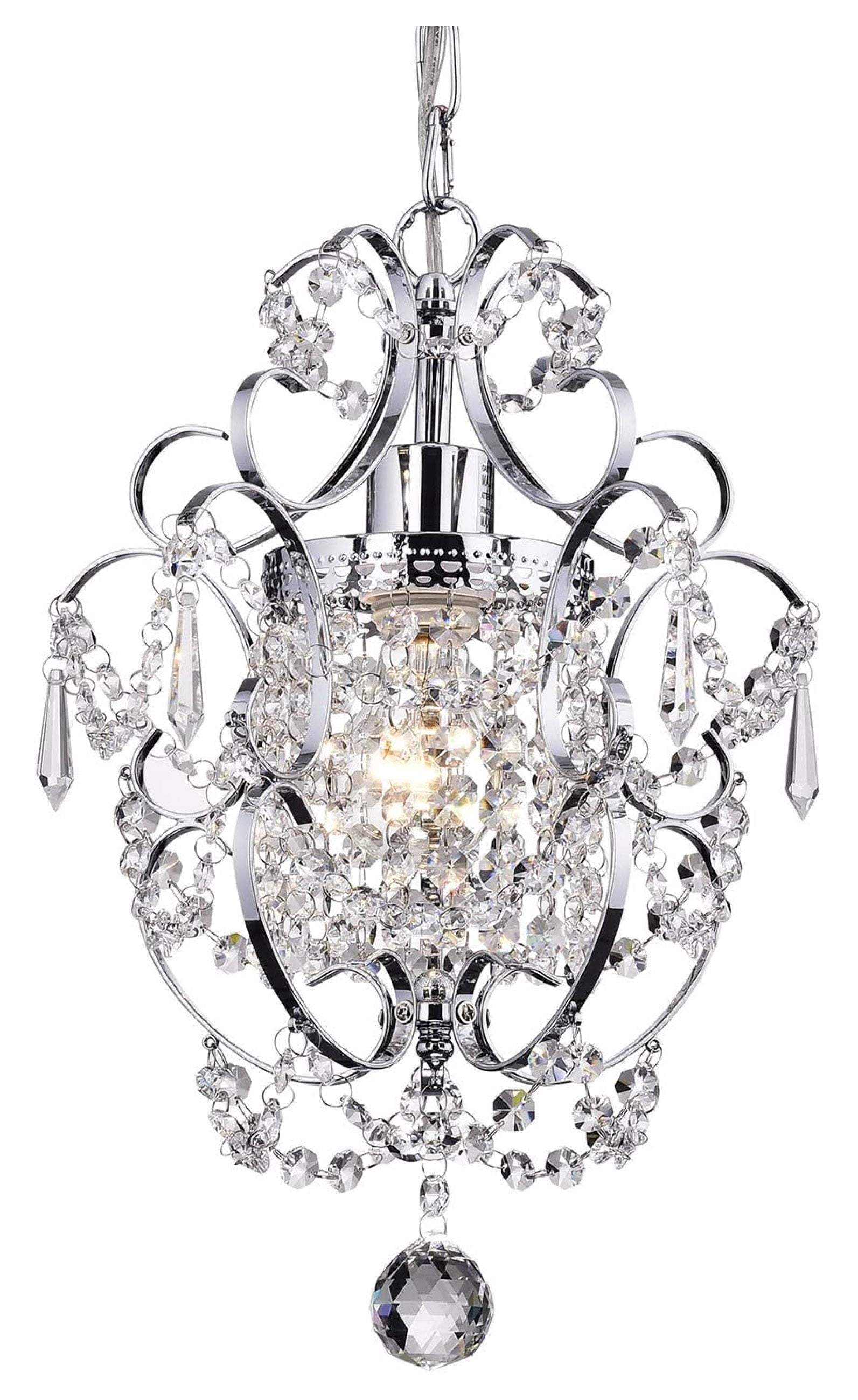 Amorette Mini Chandelier Crystal Chandeliers, 1 Light Modern Glam