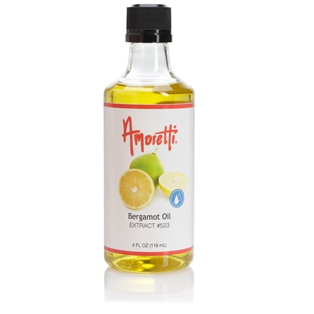 Amoretti - Bergamot Oil Extract Oil Soluble 4 oz - Highly Concentrated & Perfect For Pastry or Savory applications, Preservative Free, Vegan, Kosher Pareve, TTB Approved, Non-GMO