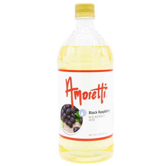 Amoretti - Black Raspberry Extract Water Soluble 2 lbs - Highly Concentrated & Perfect For Pastry, Savory, Brewing, and more, Preservative Free, Vegan, Kosher Pareve, Keto Friendly