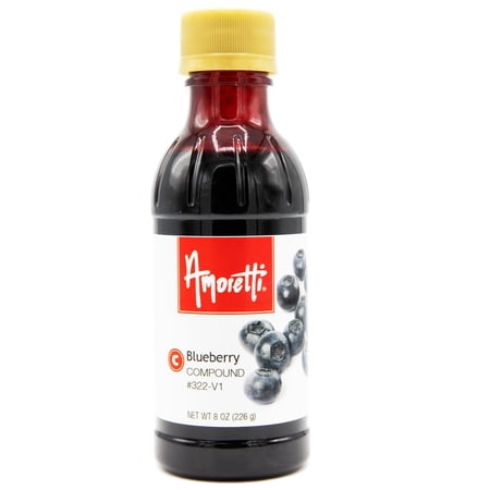 Amoretti - Blueberry Compound Natural Color / 8 oz - Natural Flavors, Shelf Stable Even After Opening, Certified Kosher, TTB Approved, Perfect for Baking Applications & Beverages