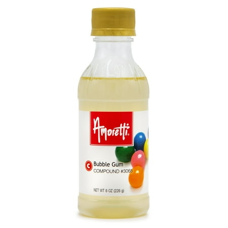 Amoretti - Bubble Gum Compound 8 oz - Natural Flavors, Shelf Stable Even After Opening, Certified Kosher, TTB Approved, Perfect for Baking Applications & Beverages
