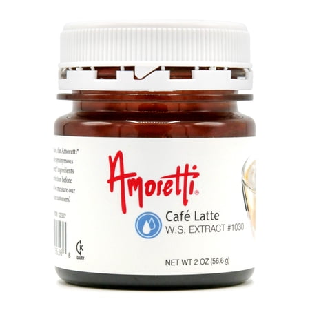 Amoretti - Cafe Latte Extract Water Soluble 2 oz - Highly Concentrated & Perfect For Pastry, Savory, Brewing, and more, Preservative Free, Vegan, Kosher Pareve, Keto Friendly