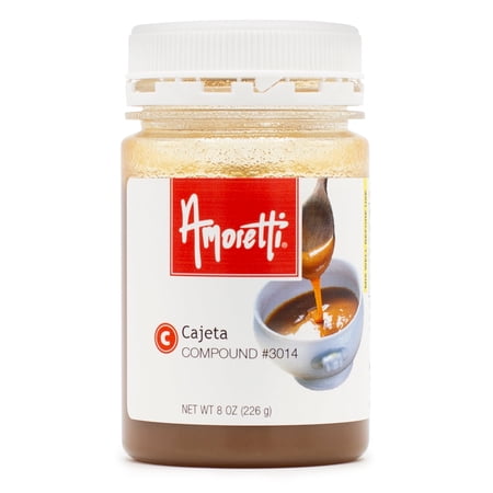 Amoretti - Cajeta Compound 8 oz - Natural Flavors, Shelf Stable Even After Opening, Certified Kosher, TTB Approved, Perfect for Baking Applications & Beverages