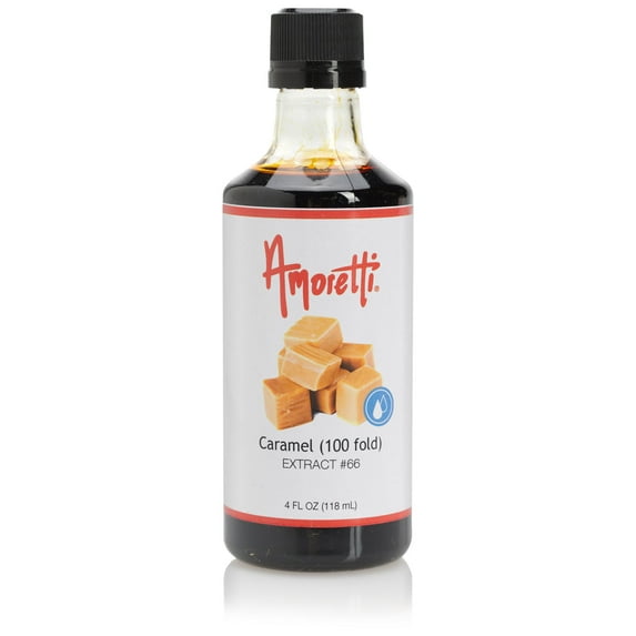Amoretti - Caramel Extract Water Soluble (100 fold) 4oz - Highly Concentrated & Perfect For Pastry, Savory, Brewing, and more, Preservative Free, Vegan, Kosher Pareve, Keto Friendly