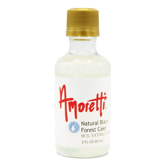 Amoretti - Natural Black Forest Cake Extract Water Soluble 2 oz - Highly Concentrated & Perfect For Pastry, Savory, Brewing, and more, Preservative Free, Vegan, Kosher Pareve, Keto Friendly