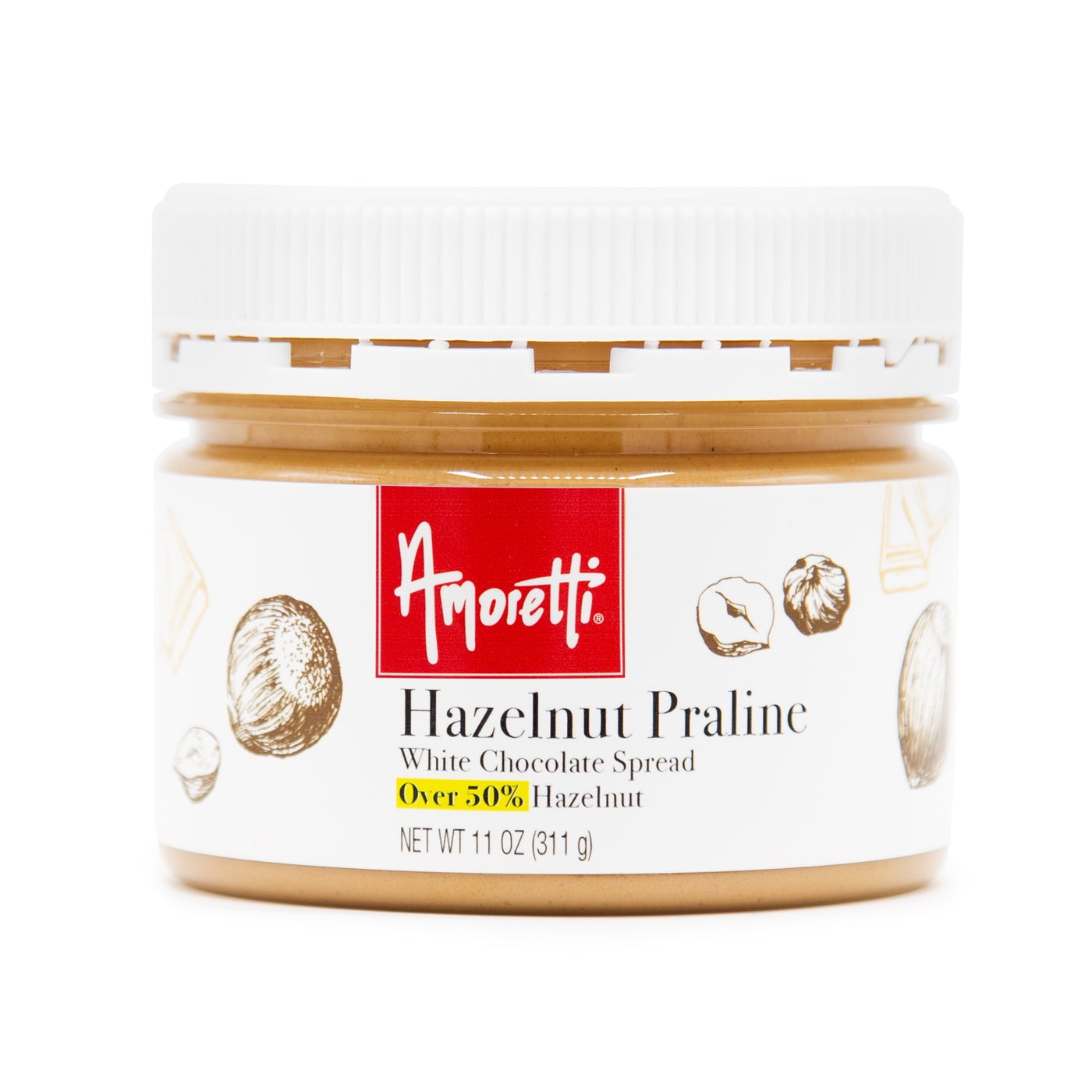 Amoretti - Hazelnut Crme Praline White Chocolate Spread - 11 oz