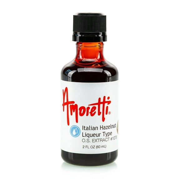 Amoretti - Italian Hazelnut Liqueur Type Extract Oil Soluble 2 oz - Highly Concentrated & Perfect For Pastry or Savory applications, Preservative Free, Vegan, Kosher Pareve, TTB Approved, Non-GMO