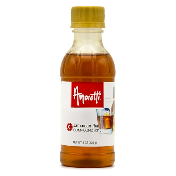 Amoretti - Jamaican Rum Compound 8 oz - Natural Flavors, Shelf Stable Even After Opening, Certified Kosher, TTB Approved, Perfect for Baking Applications & Beverages