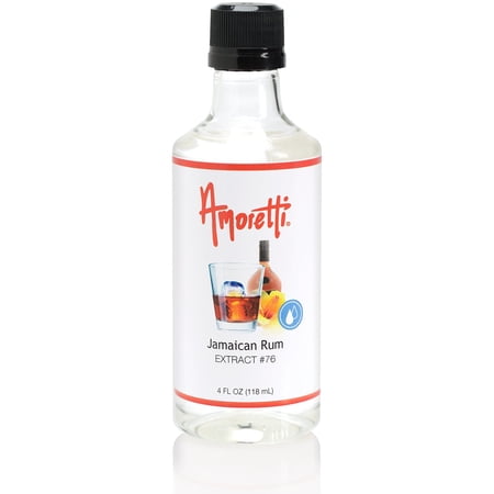 Amoretti - Jamaican Rum Extract Water Soluble 4 oz - Highly Concentrated & Perfect For Pastry, Savory, Brewing, and more, Preservative Free, Vegan, Kosher Pareve, Keto Friendly