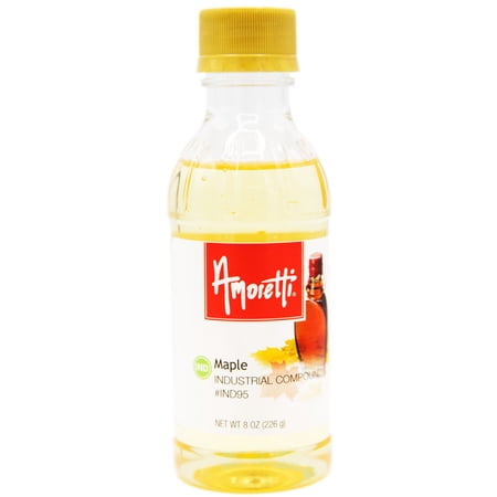 Amoretti - Maple Industrial Compound 8 oz - Natural Flavors, Shelf Stable Even After Opening, Certified Kosher, TTB Approved, Perfect for Baking Applications & Beverages