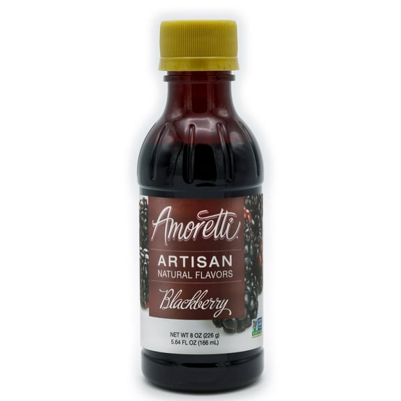 Amoretti - Natural Blackberry Artisan Flavor Paste 8 oz - Perfect For Pastry, Savory, Brewing, and more, Preservative Free, Gluten Free, Kosher Pareve, No Artificial Sweeteners, Highly Concentrated