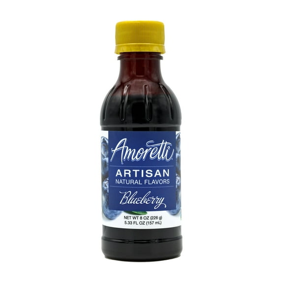 Amoretti - Natural Blueberry Artisan Flavor Paste 8 oz - Perfect For Pastry, Savory, Brewing, and more, Preservative Free, Gluten Free, Kosher Pareve, No Artificial Sweeteners, Highly Concentrated