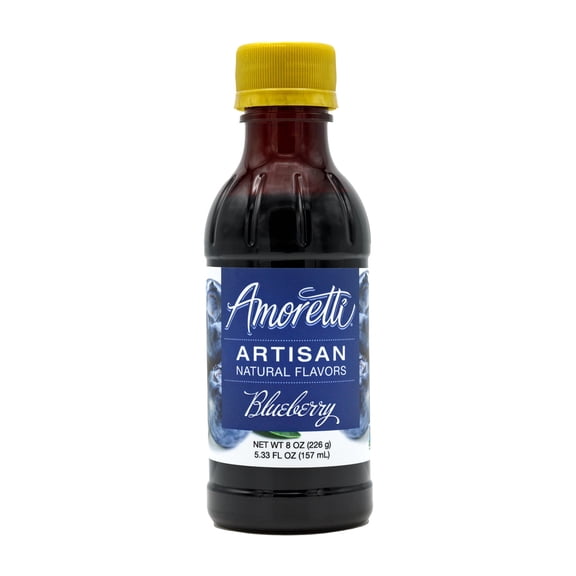 Amoretti - Natural Blueberry Artisan Flavor Paste 8 oz - Perfect For Pastry, Savory, Brewing, and more, Preservative Free, Gluten Free, Kosher Pareve, No Artificial Sweeteners, Highly Concentrated