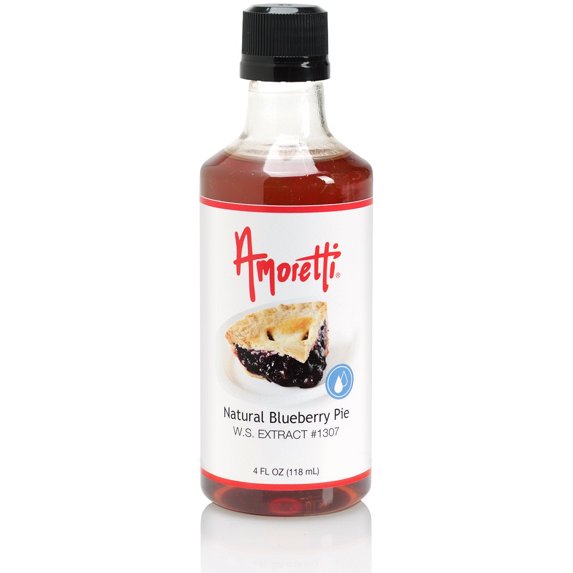 Amoretti - Natural Blueberry Pie Extract Water Soluble 4 oz - Highly Concentrated & Perfect For Pastry, Savory, Brewing, and more, Preservative Free, Vegan, Kosher Pareve, Keto Friendly