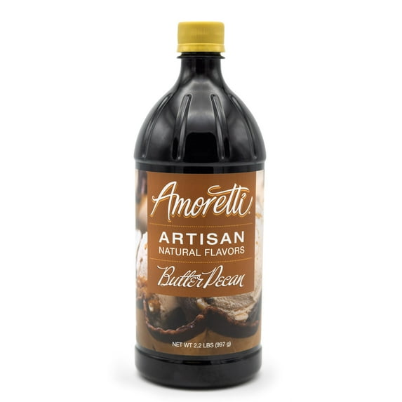 Amoretti - Natural Butter Pecan Artisan Flavor Paste 2.2 lbs - Use In Pastry, Savory, Brewing & Ice Cream Applications, Preservative Free, Gluten Free, No Artificial Sweeteners, Highly Concentrated