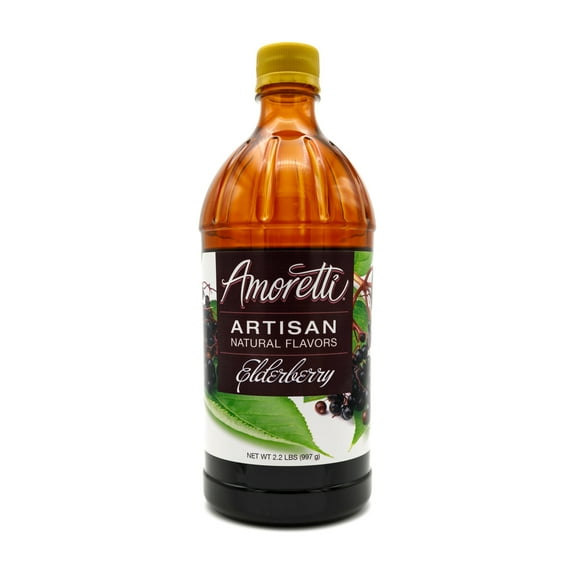 Amoretti - Natural Elderberry Artisan Flavor Paste 2.2 lbs - Use In Pastry, Savory, Brewing & Ice Cream Applications, Preservative Free, Gluten Free, No Artificial Sweeteners, Highly Concentrated