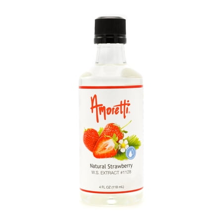 Amoretti - Natural Strawberry Extract Water Soluble 4 oz - Highly Concentrated & Perfect For Pastry, Savory, Brewing, and more, Preservative Free, Vegan, Kosher Pareve, Keto Friendly