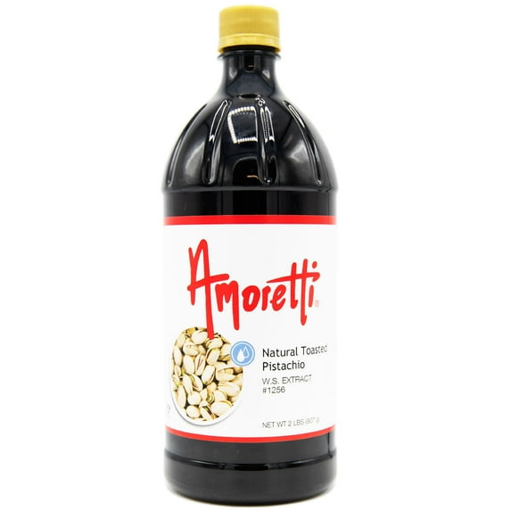 Amoretti - Natural Toasted Pistachio Extract Water Soluble 2 lbs - Highly Concentrated & Perfect For Pastry, Savory, Brewing, and more, Preservative Free, Vegan, Kosher Pareve, Keto Friendly