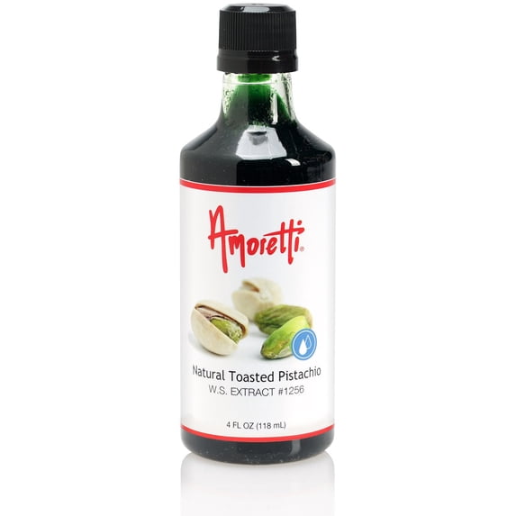 Amoretti - Natural Toasted Pistachio Extract Water Soluble 4 oz - Highly Concentrated & Perfect For Pastry, Savory, Brewing, and more, Preservative Free, Vegan, Kosher Pareve, Keto Friendly