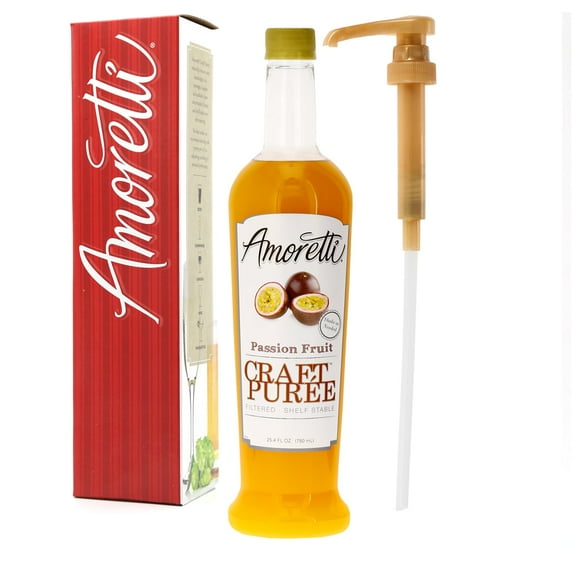 Amoretti - Passion Fruit Craft Puree® 750 mL - Perfect for Brewing, Cocktails, and other Beverages, Made of Real Fruit, No Preservatives, Filtered, Super Concentrated, Fully Pasteurized
