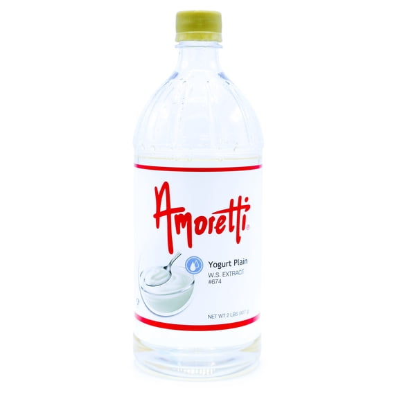 Amoretti - Yogurt Plain Extract Water Soluble 2 lbs - Highly Concentrated & Perfect For Pastry, Savory, Brewing, and more, Preservative Free, Vegan, Kosher Pareve, Keto Friendly