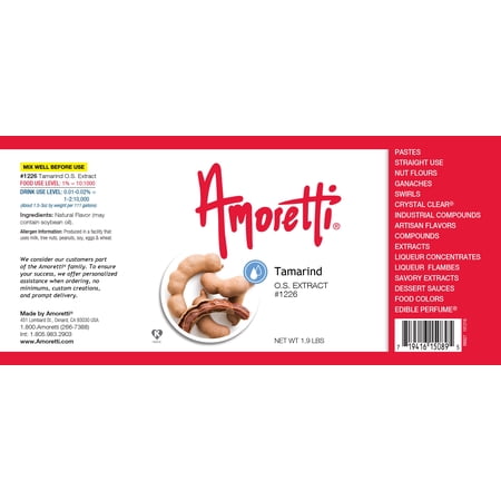 Amoretti - Tamarind Extract Oil Soluble 4 oz - Highly Concentrated & Perfect For Pastry or Savory applications, Preservative Free, Vegan, Kosher Pareve, TTB Approved, Non-GMO