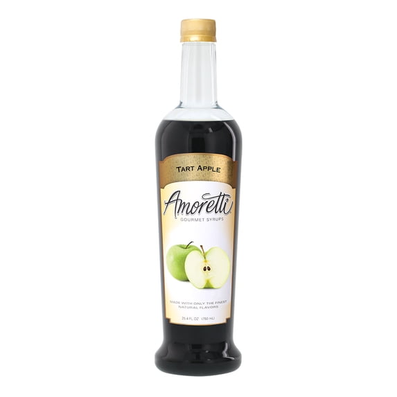 Amoretti - Tart Apple Gourmet Syrup, 94 Servings Per Bottle (750 ml), for Flavoring Coffees, Cocktails, and other Beverages, Gluten Free, GMO/GEO Free, Preservative Free