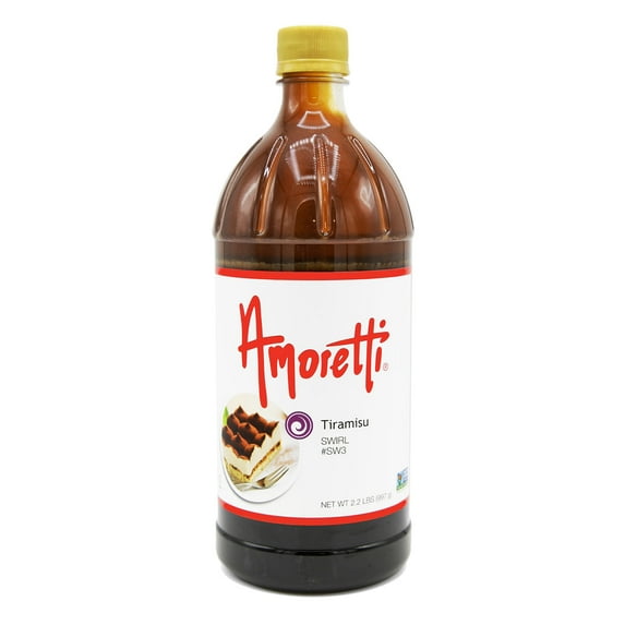 Amoretti - Tiramisu Marbleizing Swirl 2.2 lbs - Made with Real Fruit, Preservative-Free, TTB Approved, Bake Proof, Vegan, Shelf-Stable, Naturally Sweetened