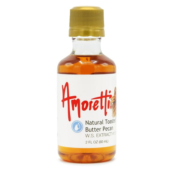 Amoretti - Toasted Butter Pecan Extract Water Soluble 2 oz - Highly Concentrated & Perfect For Pastry, Savory, Brewing, and more, Preservative Free, Vegan, Kosher Pareve, Keto Friendly