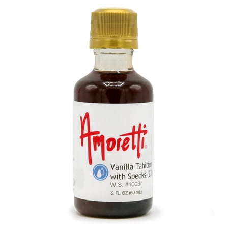 Amoretti - Vanilla Tahitian with Specks Water Soluble 2X 2 oz - Highly Concentrated & Perfect For Pastry, Savory, Brewing, and more, Preservative Free, Vegan, Kosher Pareve, Keto Friendly