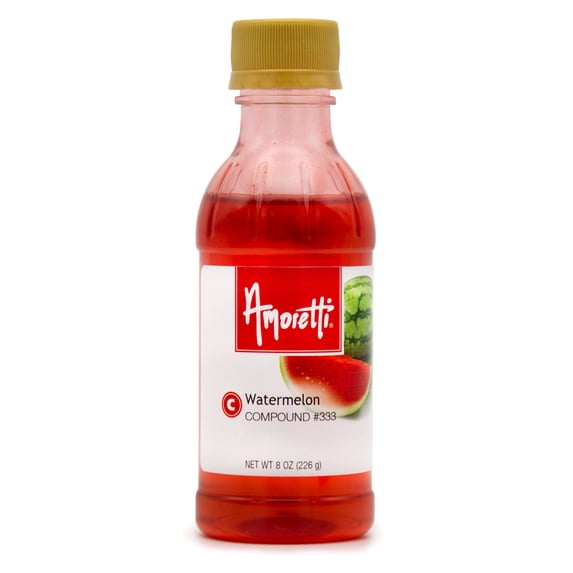 Amoretti - Watermelon Compound 8 oz - Natural Flavors, Shelf Stable Even After Opening, Certified Kosher, TTB Approved, Perfect for Baking Applications & Beverages