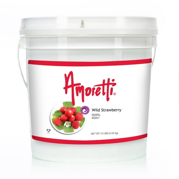 Amoretti - Wild Strawberry Marbleizing Swirl 10 lbs - Made with Real Fruit, Preservative-Free, TTB Approved, Bake Proof, Vegan, Shelf-Stable, Naturally Sweetened