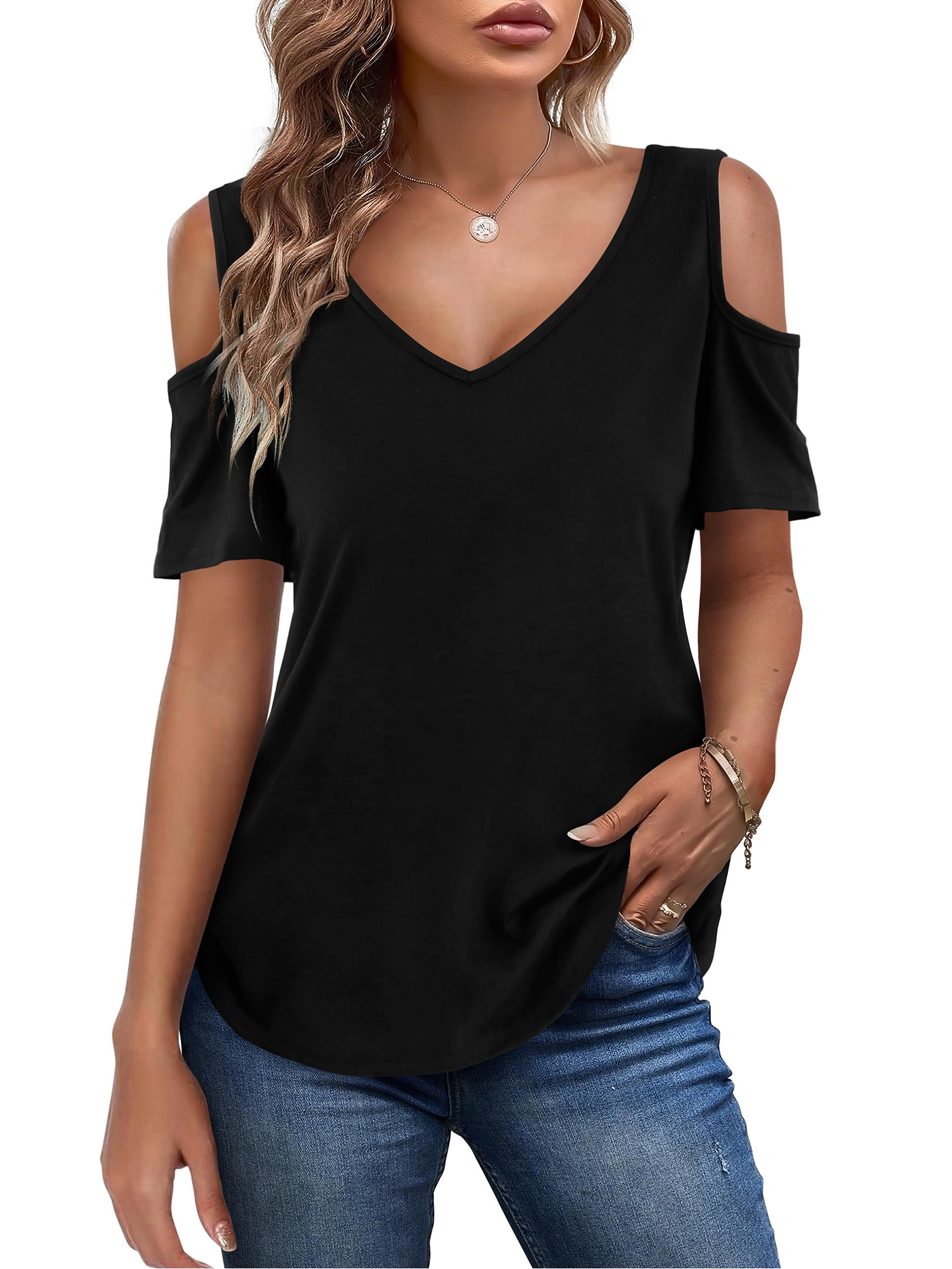 Hanes Women's Short-Sleeve V-Neck Graphic T-Shirt - Walmart.com