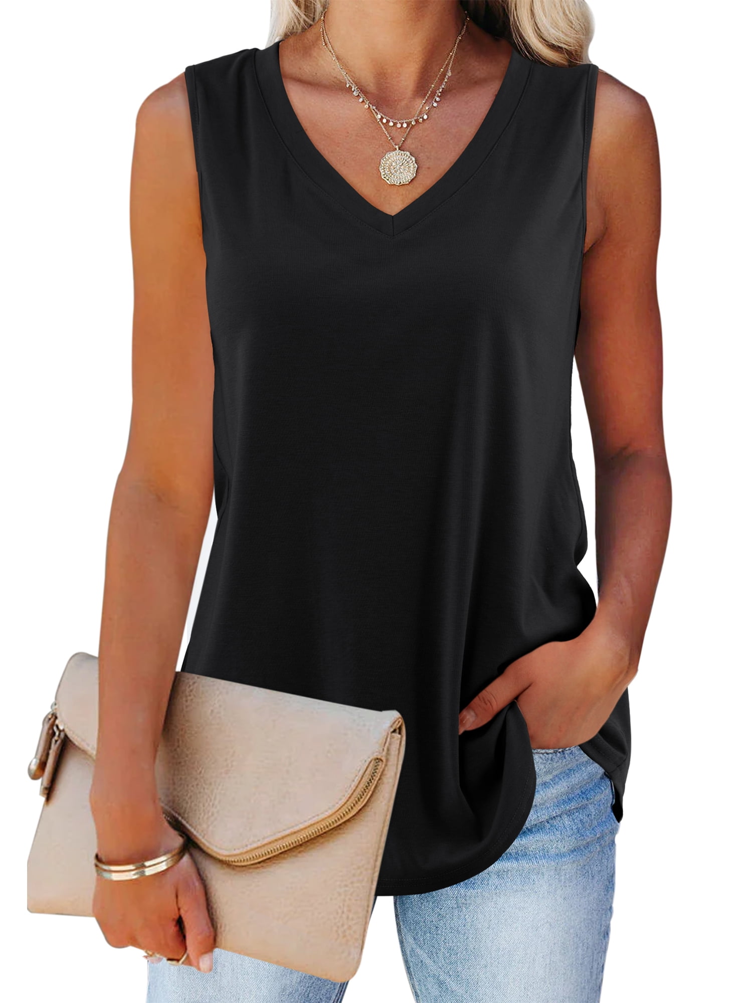 Amoretu Womens Vest Tops Summer Sleeveless Shirt Casual Loose Tunic