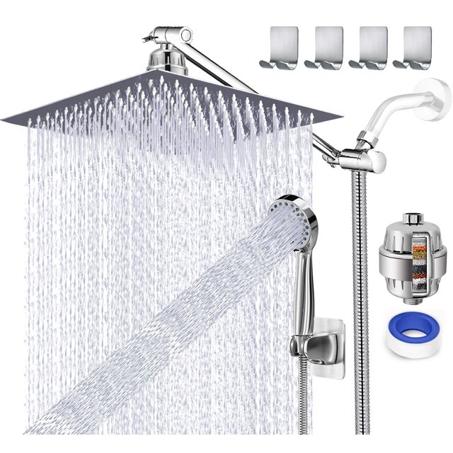 Amorix 12" Rain Shower Head with Handheld Spray Combo High Pressure
