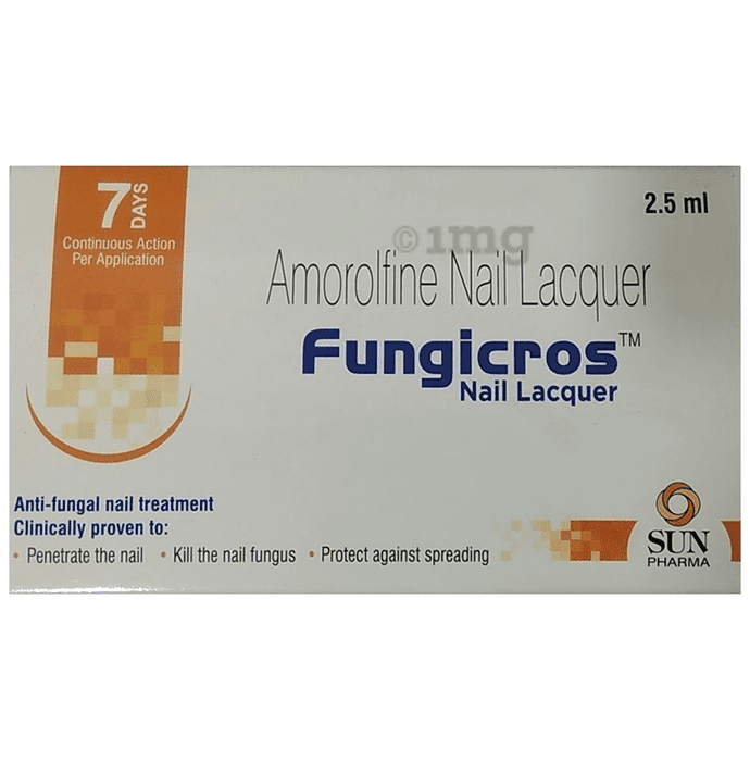 Amorolfine Fungicros Nail Lacquer 2.5 ML AntiFungal Nail Treatment