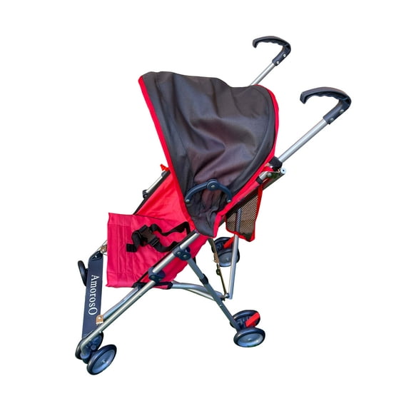 AmorosO Baby Stroller Lightweight Single Stroller for Toddlers Black/Red