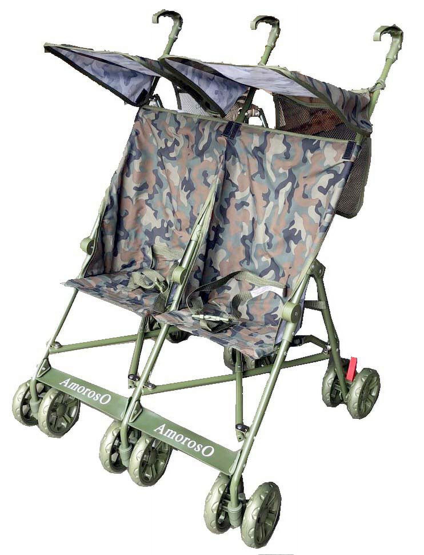 AmorosO Comfort Folding Toddler Dual Umbrella Stroller