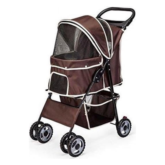Amoroso 6748 brown 6 x 6 in. Pet stroller Wheel with Cup Holder, Brown