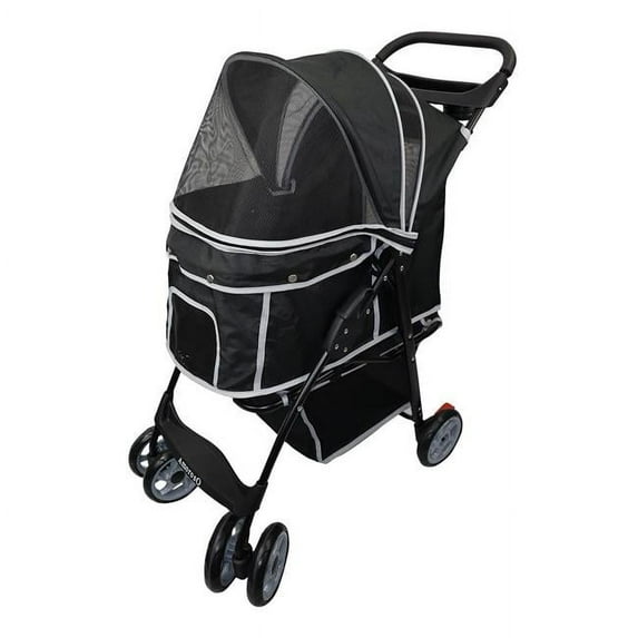 Amoroso Baby 6705 Deluxe 4 Wheel Dog Stroller - Black - Medium